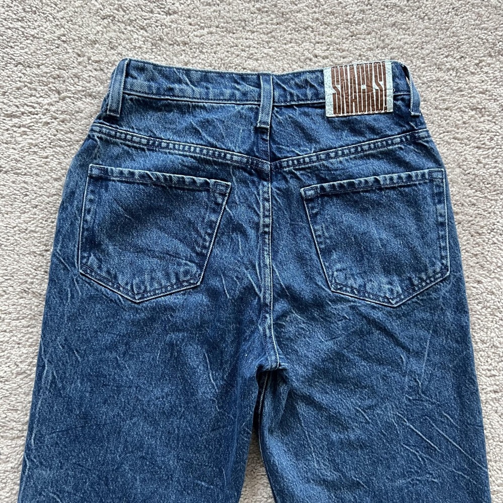 Mother HW‎ Double Stack Ankle Snap Crackle Pop Jeans Womens 27 Blue High Rise - Picture 3 of 15